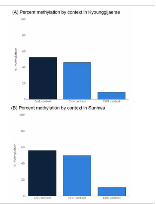 Percent methylation by context in Kyung-Ki Jaerae#5 and Seonhwanogdu