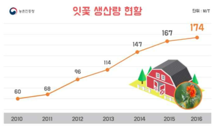 잇꽃 생산량 현황