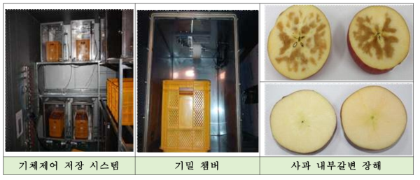 기체제어 저장시스템과 시험용 기밀 챔버