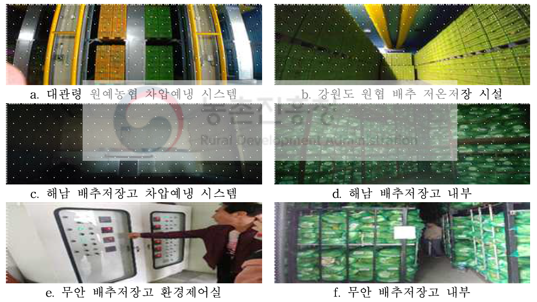 지역별 배추저장시설 및 저장상태