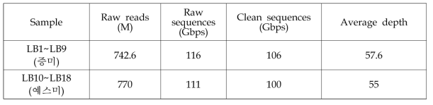 국내 고구마 품종 resequencing