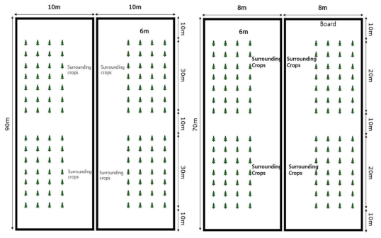 Tested field information (Left: Iksan, Right: Wanju)