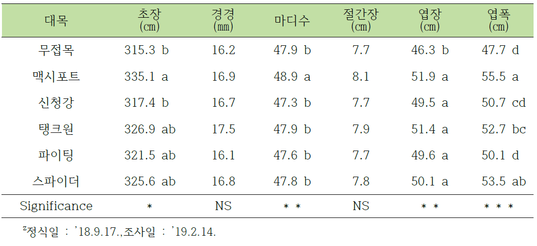 대목종류가 수경재배 토마토의 생육에 미치는 영향z