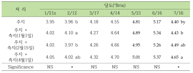 동양계 토마토 장기 수경재배 시 측지 추가 유인이 과실 당도에 미치는 영향