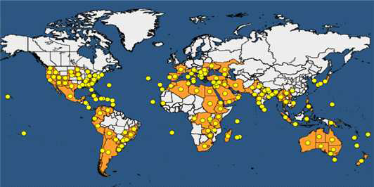 Worldwide distribution of P. operculella (EPPO)