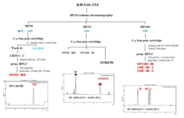 Purification and identification of herbicidal compounds from broth filtrate of KRA16-334