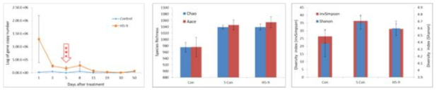 Soil sampling time (after 5 days) and comparison of richness and diversity of onion rhizosphere