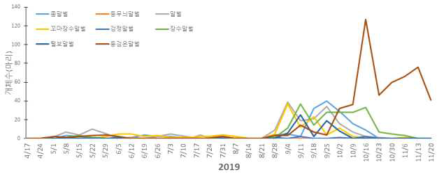 2019년 말벌류 발생 소장 조사