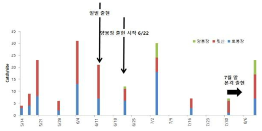 말벌류의 서식처별 시기별 양봉장 출현 특성