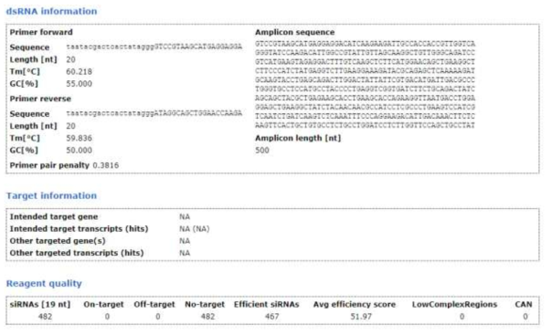 Diuretic hormone receptor dsRNA 정보