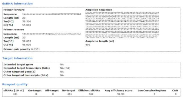 Coatomer protein A dsRNA 정보