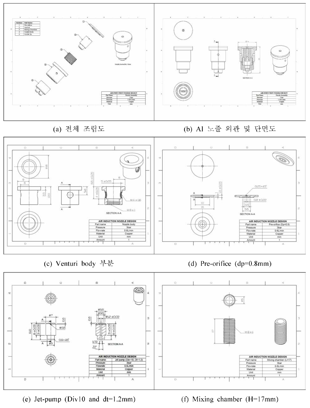 Drawings of 4th version AI nozzle