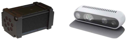3D 영상 측정에 사용된 카메라 (좌: ToF 카메라, 우: 스테레오비전 카메라)