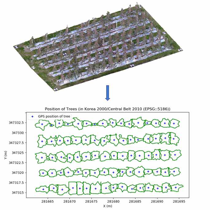 3차원 포인트 클라우드 기반 과수 맵핑