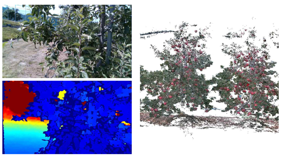 지상 Depth camera 기반 과원 3차원 모델 제작