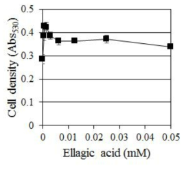 C. albicans에 대한 Ellagic acid의 농도별 생장 억제 효과