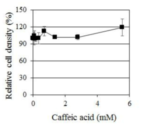 C. albicans에 대한 Caffeic acid의 농도별 생장 억제 효과