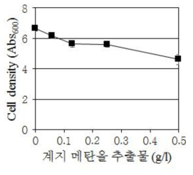 계지 메탄올 추출물의 농도별 살균 효력