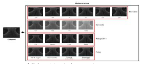 Image deformation for one muzzle pattern image