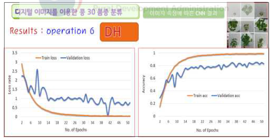 수직/정면촬영 영상의 학습에 따른 오차함수와 정확도의 변화