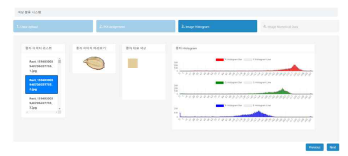 종자별 대표 색상 및 히스토그램 가시화 웹페이지