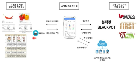 기획기술의 개발제품 및 서비스 구성 개념도