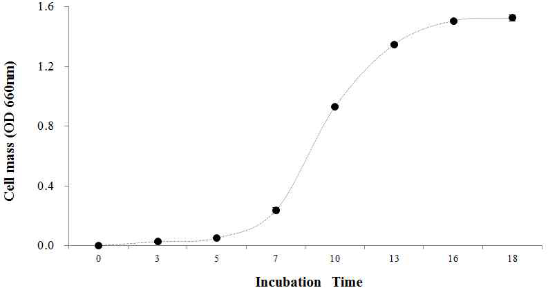 배양시간에 따른 생육속도