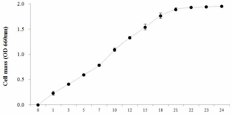 배양시간에 따른 생육속도