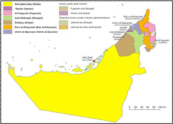 UAE 토후국 지도 출처 : https://en.wikiPEdia.org/wiki/File:UAE_en-map.png#file