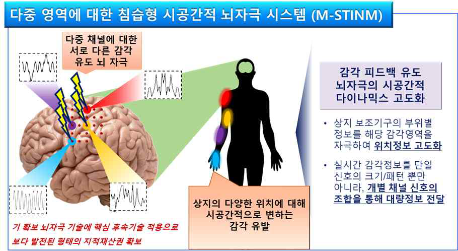 연구 선정 단계에서 제시하였던 다중 영역에 대한 침습형 시공간적 뇌자극 시스템(M-STINM) 개요