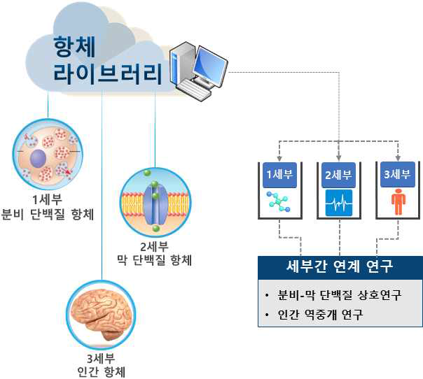 뇌염증 항체 라이브러리 개념도