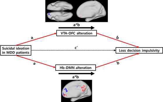 자살사고 및 형벌학습 시 충동성에 대한 VTA-OFC 및 habenula-DMN subnetwork의 매개효과