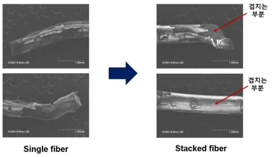 SEM 촬영을 통한 fiber의 접착 확인