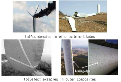 Accidencies and typical defects of leading edges in wind power blades for renewable energy