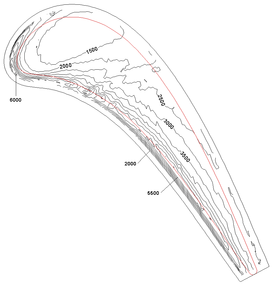 Sh on winglet tip for h/s = 1.5%