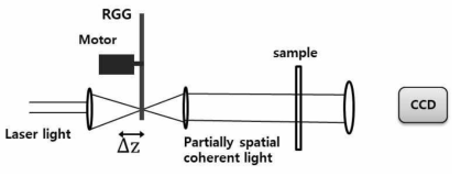 Schematic of the experimental set-up. RGG, rotating ground glass