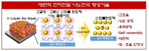 본 연구에서 제안하는 대면적 전자전달 나노전극 형성기술