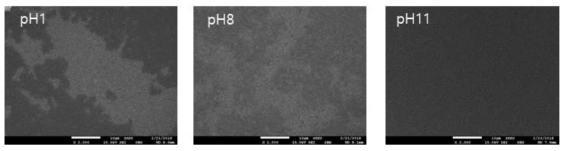 pH에 따른 박막의 균일도