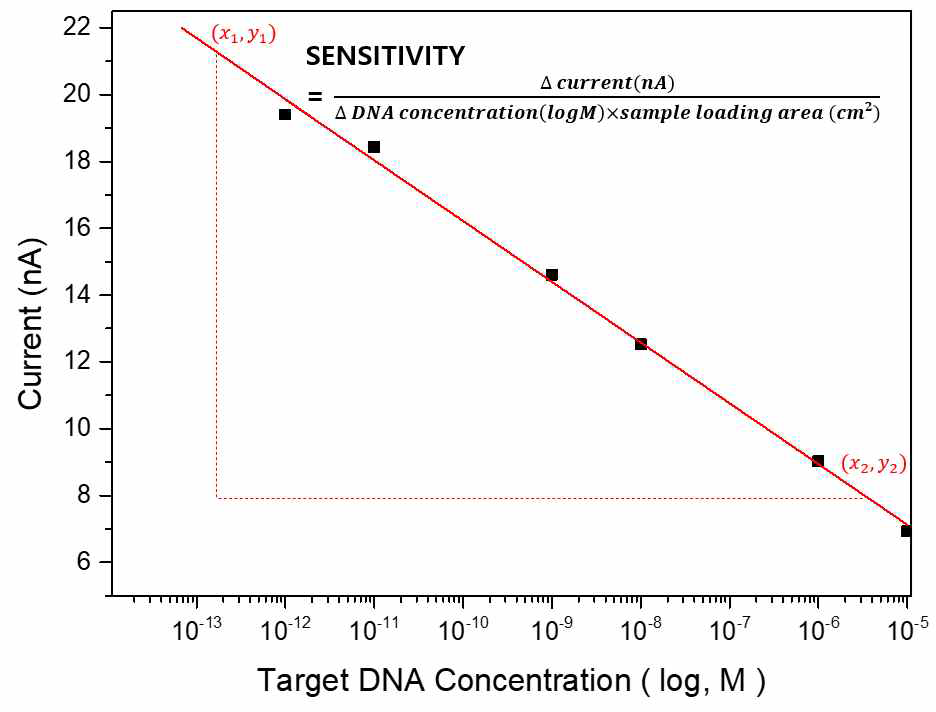 농도별 전류와 SENSITIVITY