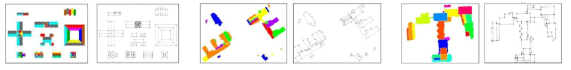 다양한 형태의 건물요소 분할 및 모델링 결과