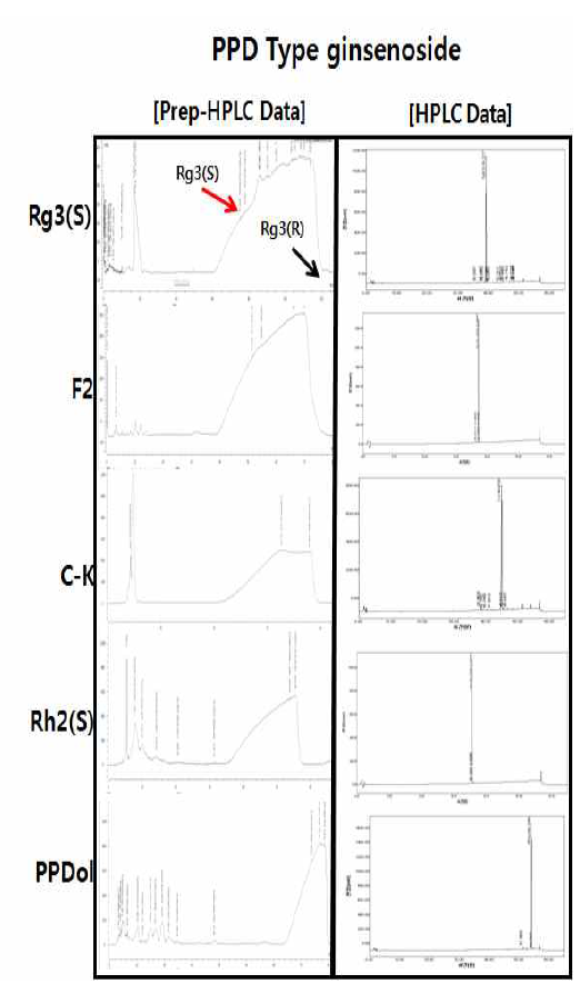 PPD Type ginsenoside 고순도 분리