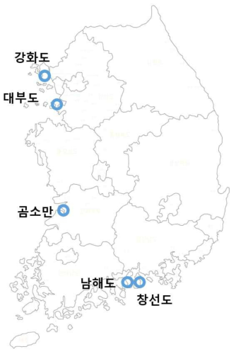 가재붙이 종 분류를 위한 개체 채집지역