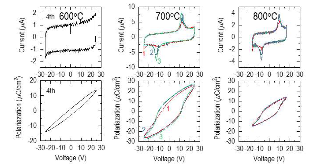 온도에 따른 전류-전압 곡선, 분극-전압 곡선