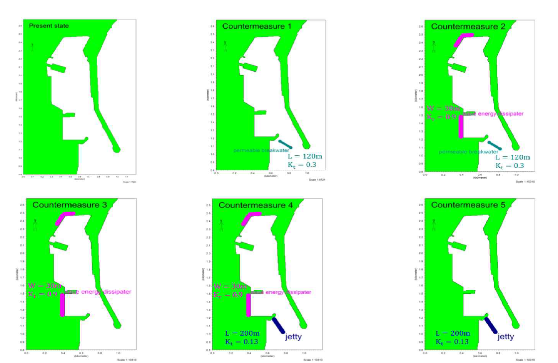 Layout planes of countermeasure for long waves in Mukho harbor