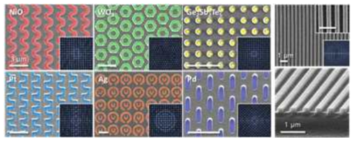 패턴전사된 다양한 형상 및 소재에 대한 나노/마이크로 구조물