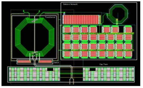 Hybrid transformer 와 balance network 레이아웃