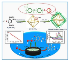 UiO-66-NH2@P 유기금속구조체의 합성과정과 간단한 반응 메커니즘