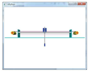 VPython으로 구현된 도립진자 HIL Simulator의 애니메이션