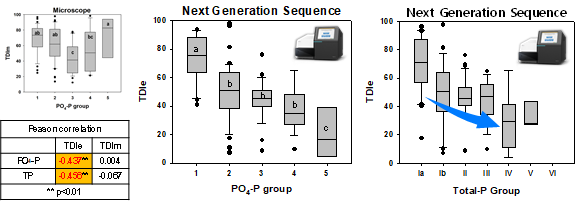 환경DNA 기반의 부착돌말류 건강성 평가 결과 및 수질 (T-P, PO4-P) 과의 상관관계