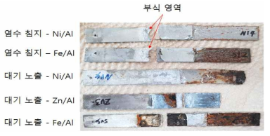 인장시험후 시편 사진